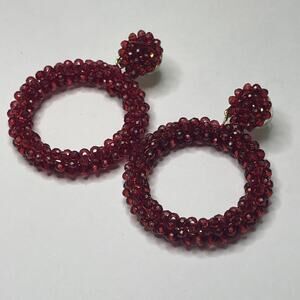Sugarfix by Baublebar red pierced earrings post style micro beaded bling